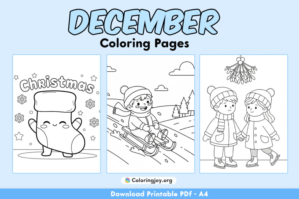 December Coloring Pages (PDFs Easy to Download and Print)