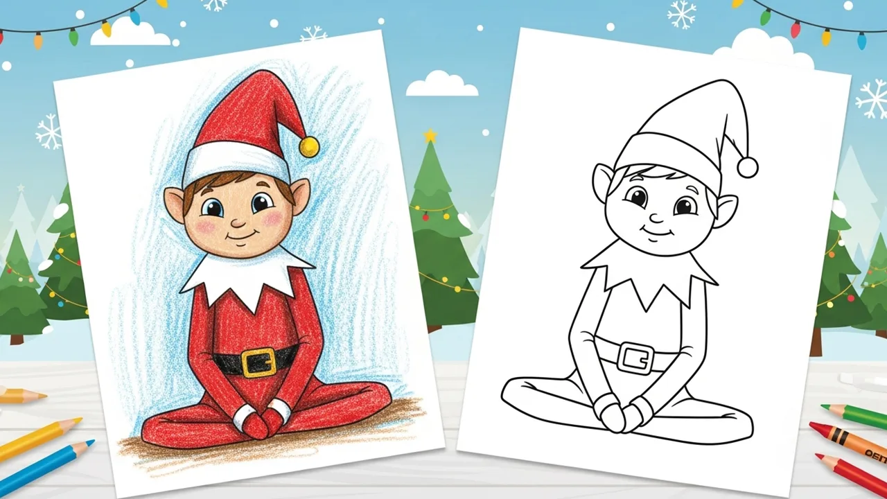 Elf on the Shelf Coloring Pages