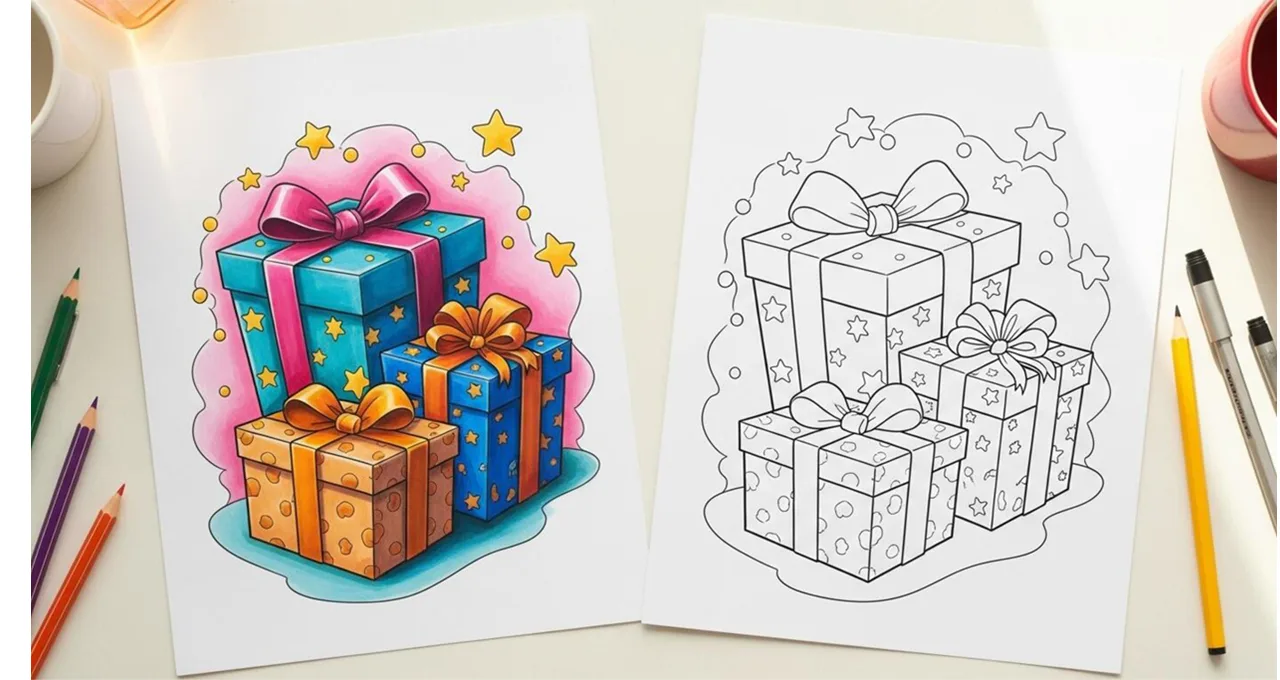 Gift Coloring Pages