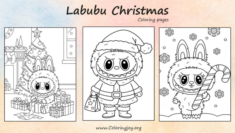 Labubu Christmas Coloring Pages