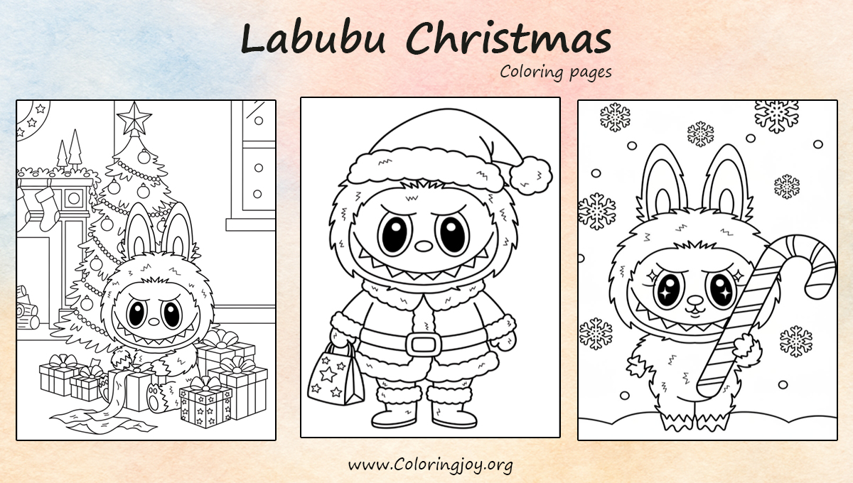 Labubu Christmas Coloring Pages