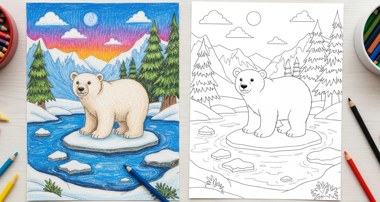 Polar Bear Coloring Pages