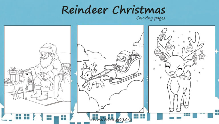 Reindeer Christmas Coloring Pages