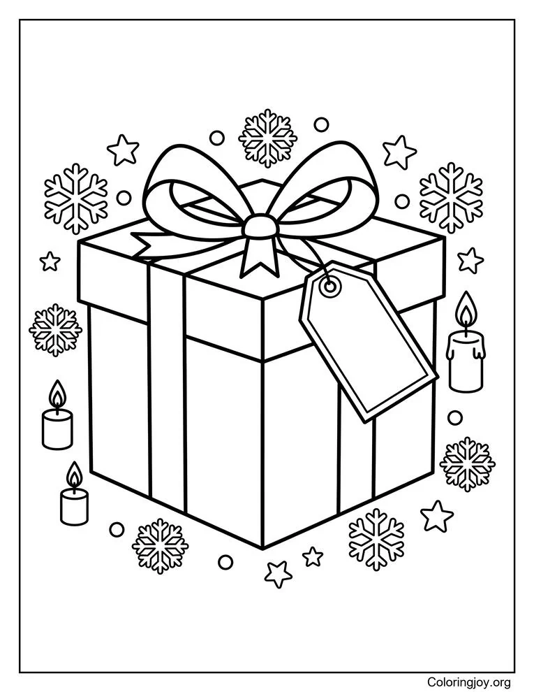 Birthday gift in December Coloring Sheet For Preschoolers