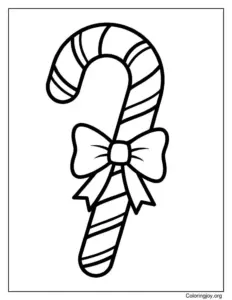 candy cane craft template coloring page