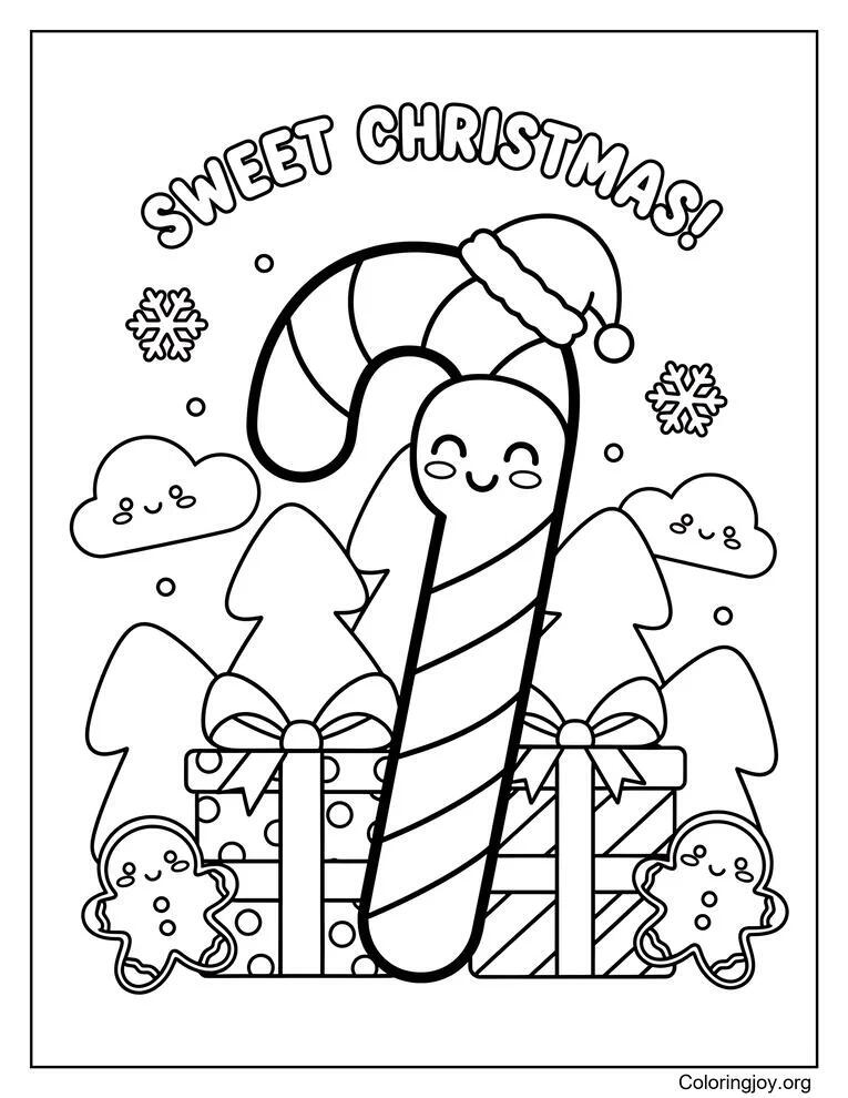 candy cane swirl coloring page