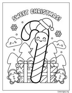 candy cane swirl coloring page