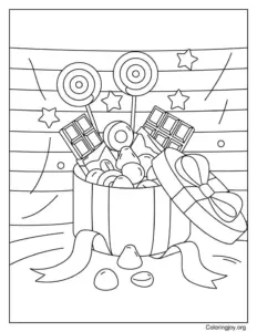 Candy gift coloring pages