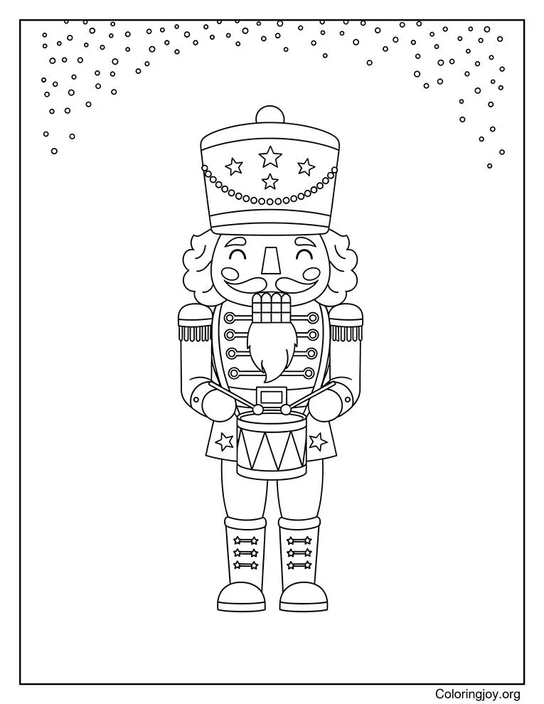Charming Nutcracker Coloring Page for Kids and Adults