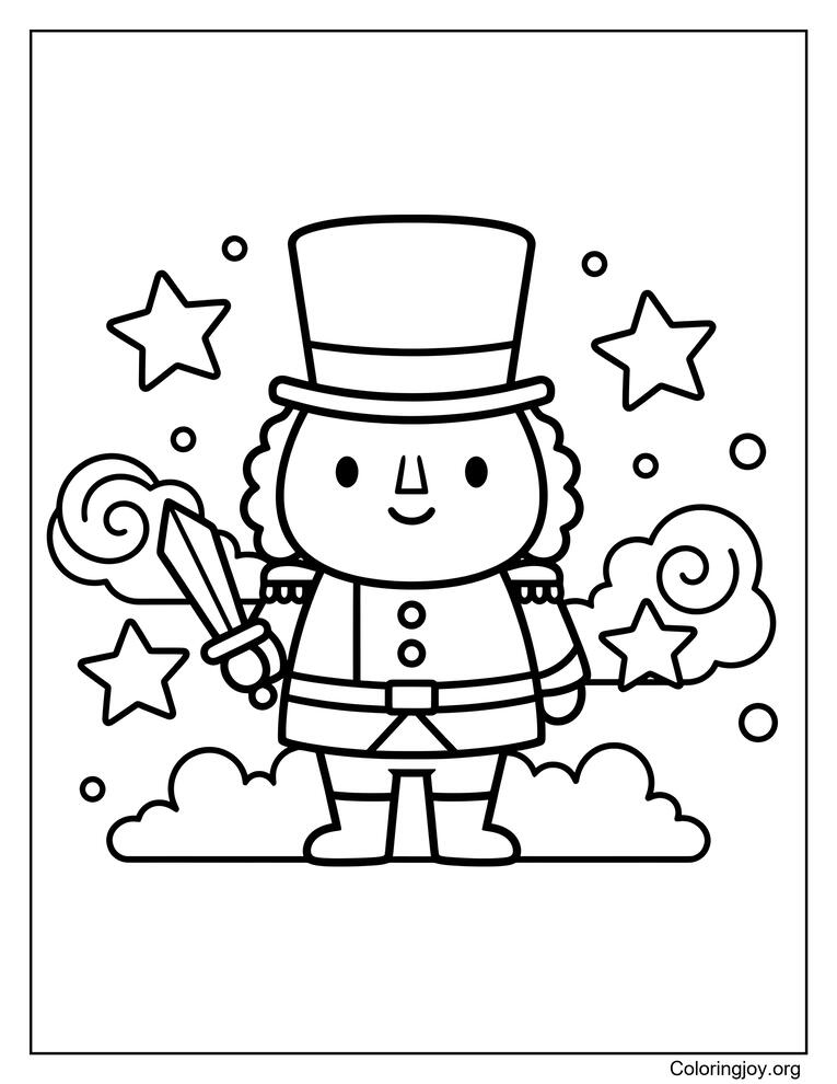 Chibi Nutcracker Coloring Page for Adorable Styles