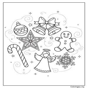 Christmas ornaments coloring page