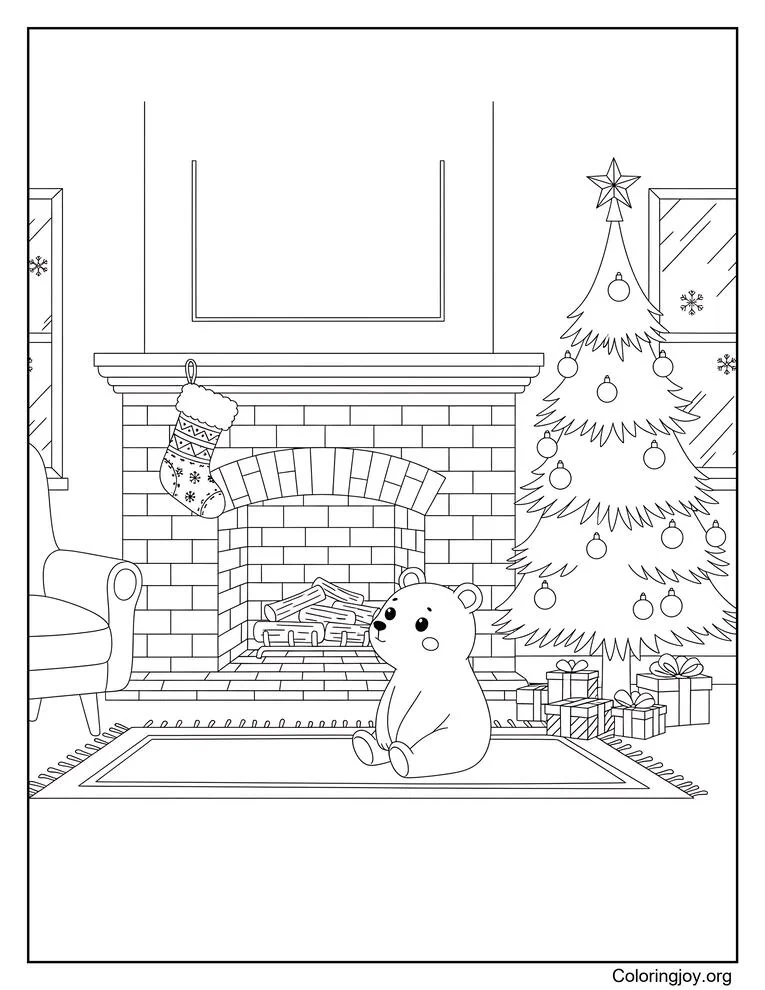 Christmas stocking in background with tree , firewall christmas vibe