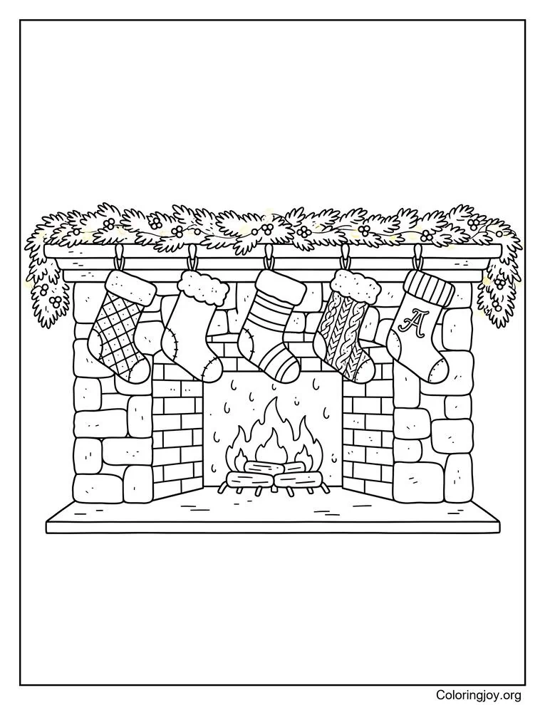 Christmas Stockings Hanging Over Fireplace