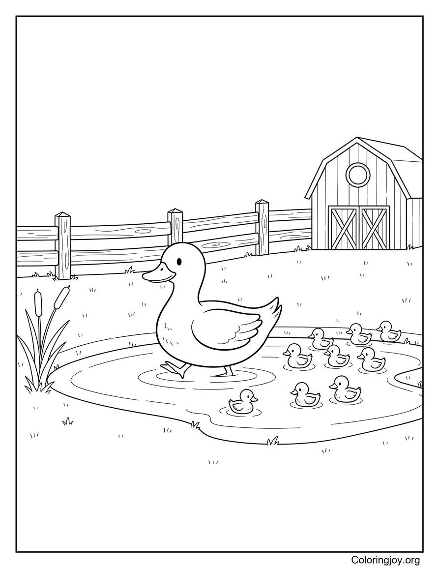 Country Farm With Ducks