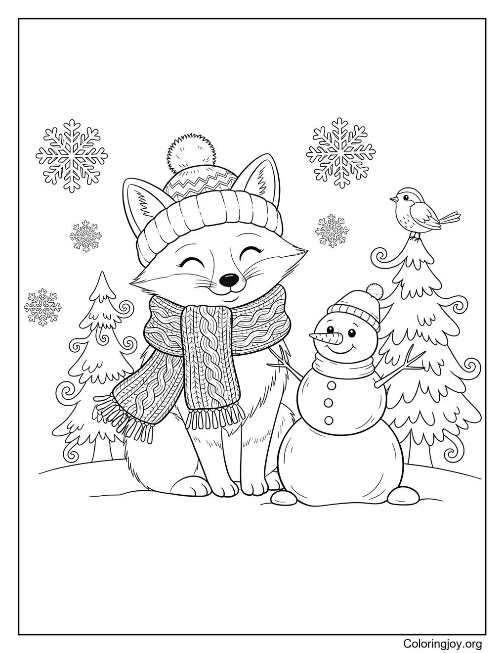 Coloriage d'hiver mignon