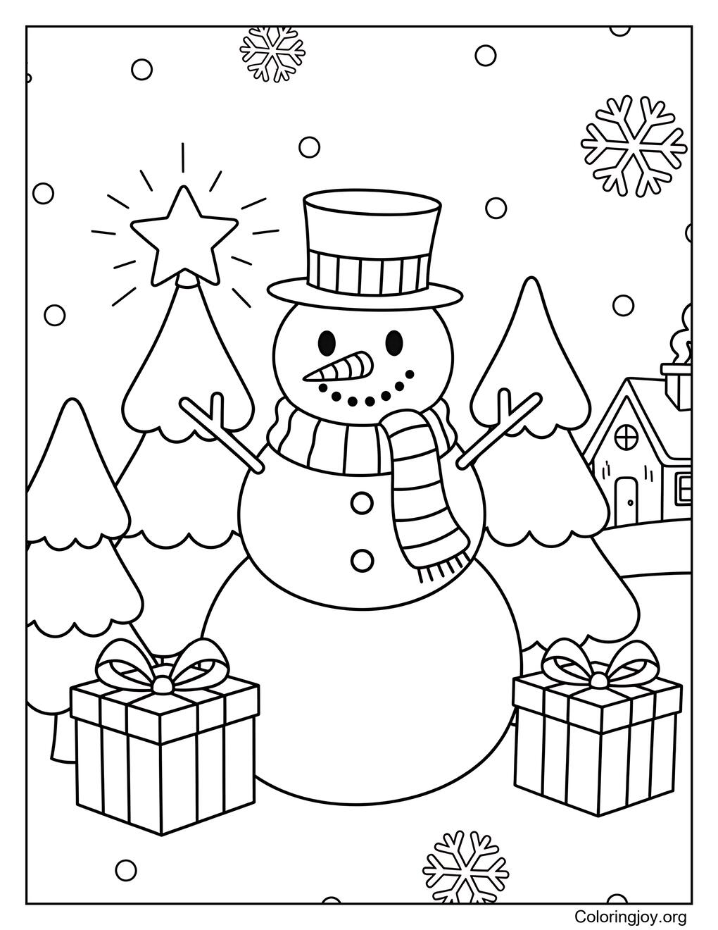 Easy Christmas coloring page