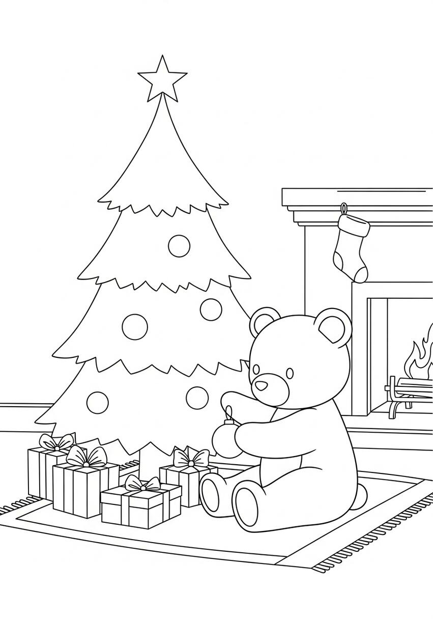Easy Christmas Tree with bear
