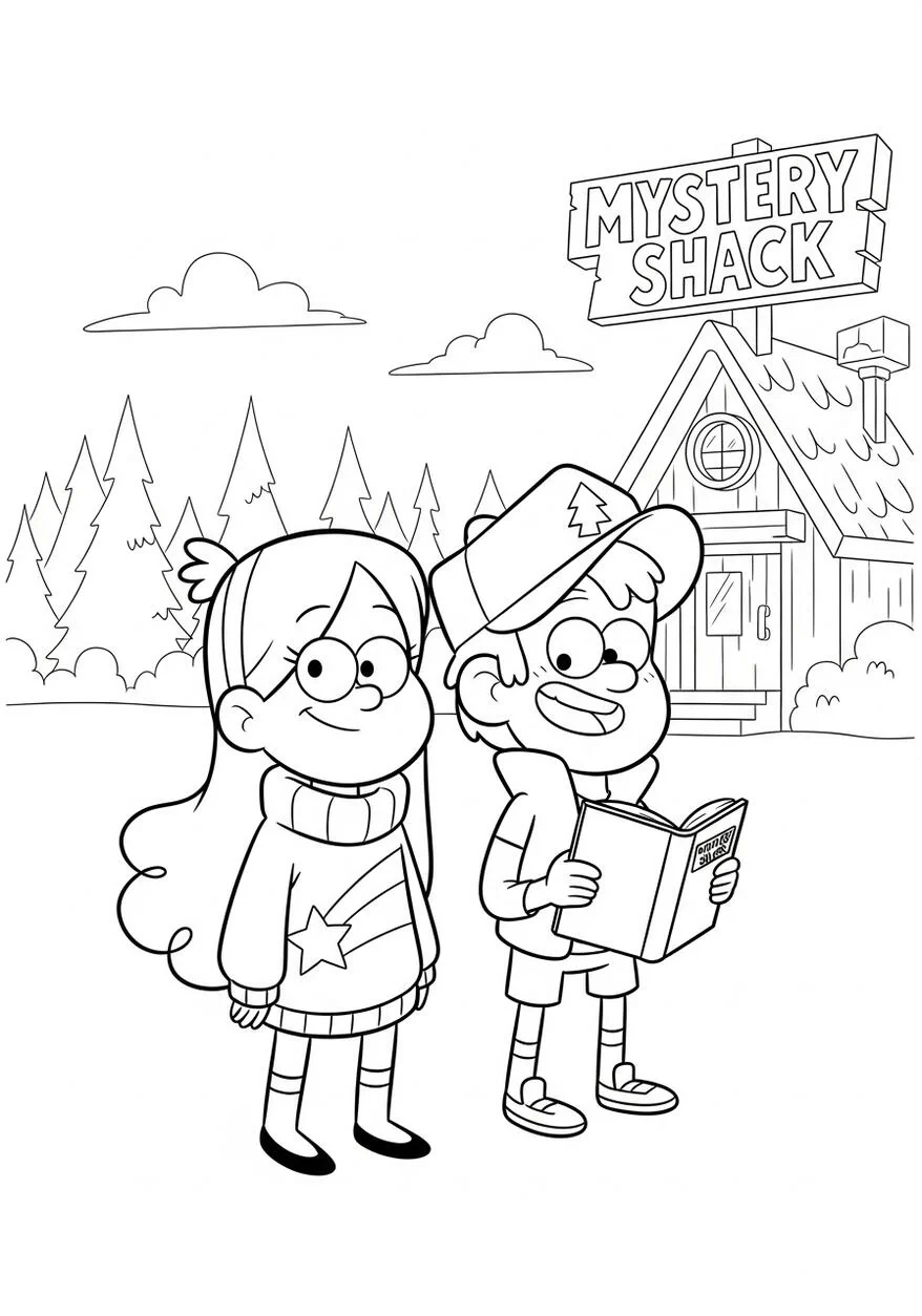 gravity falls para imprimir y colorear
