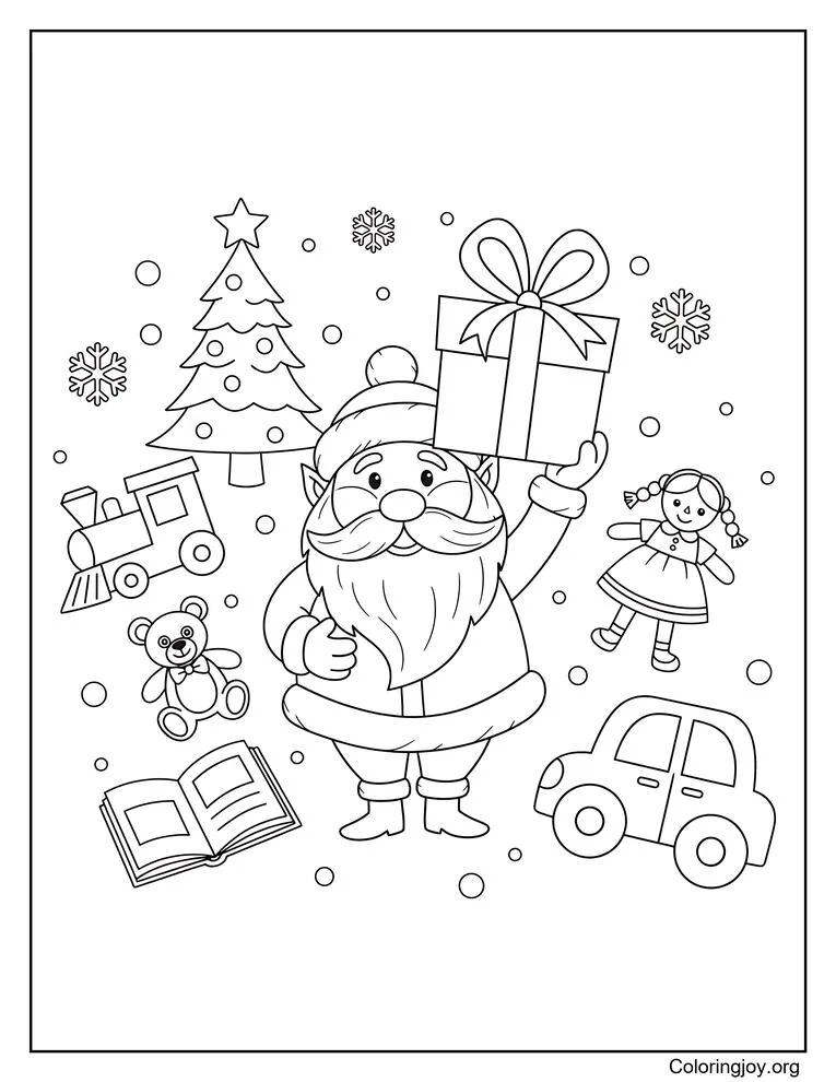 Páginas para colorear de ideas de regalos navideños