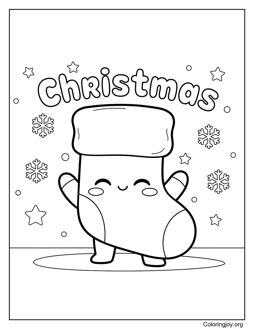 Dibujo de medias navideñas para colorear