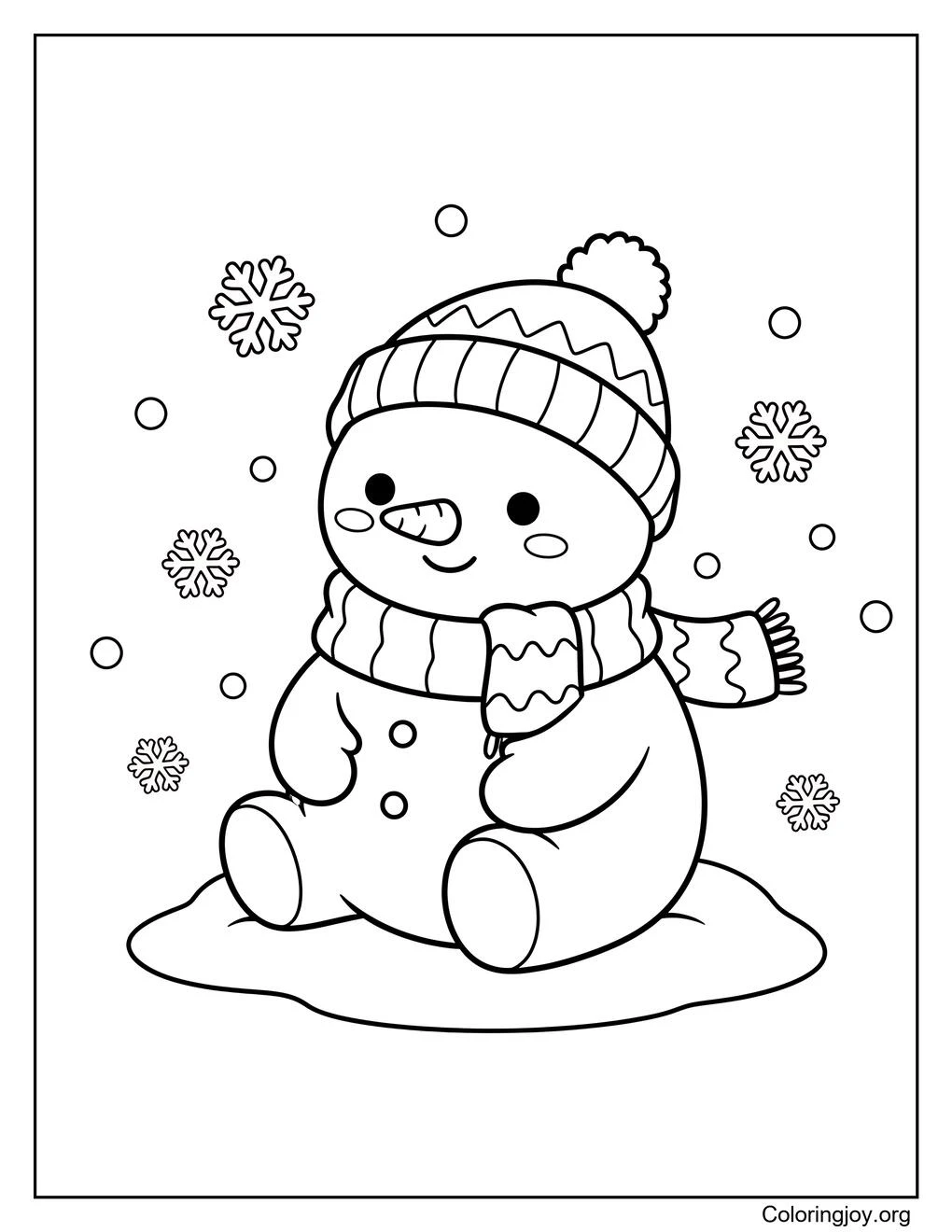 Dibujo de muñeco de nieve para colorear