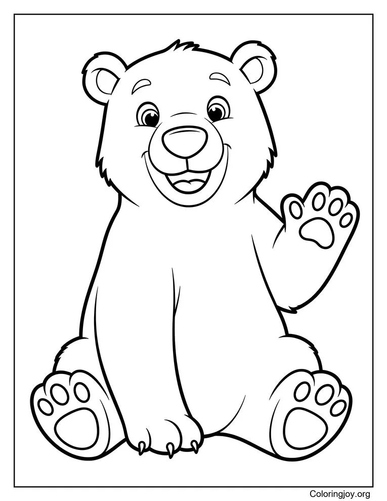 hoja para colorear de juguetón oso polar