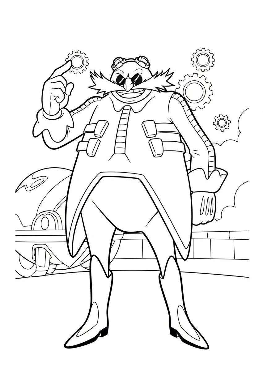Pose icónica del villano del Dr. Eggman