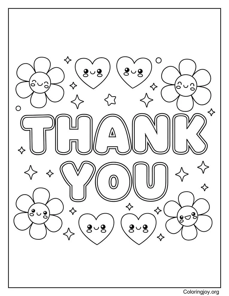 Dibujo para colorear de regalo de agradecimiento