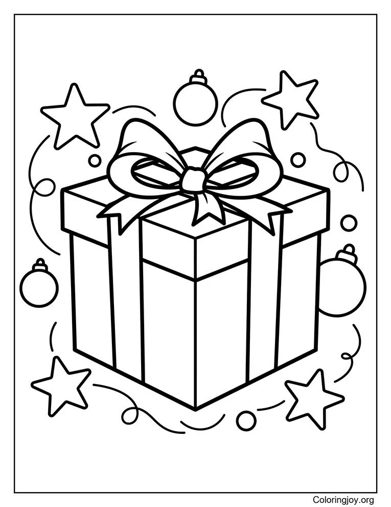 Páginas para colorear de regalos navideños brillantes