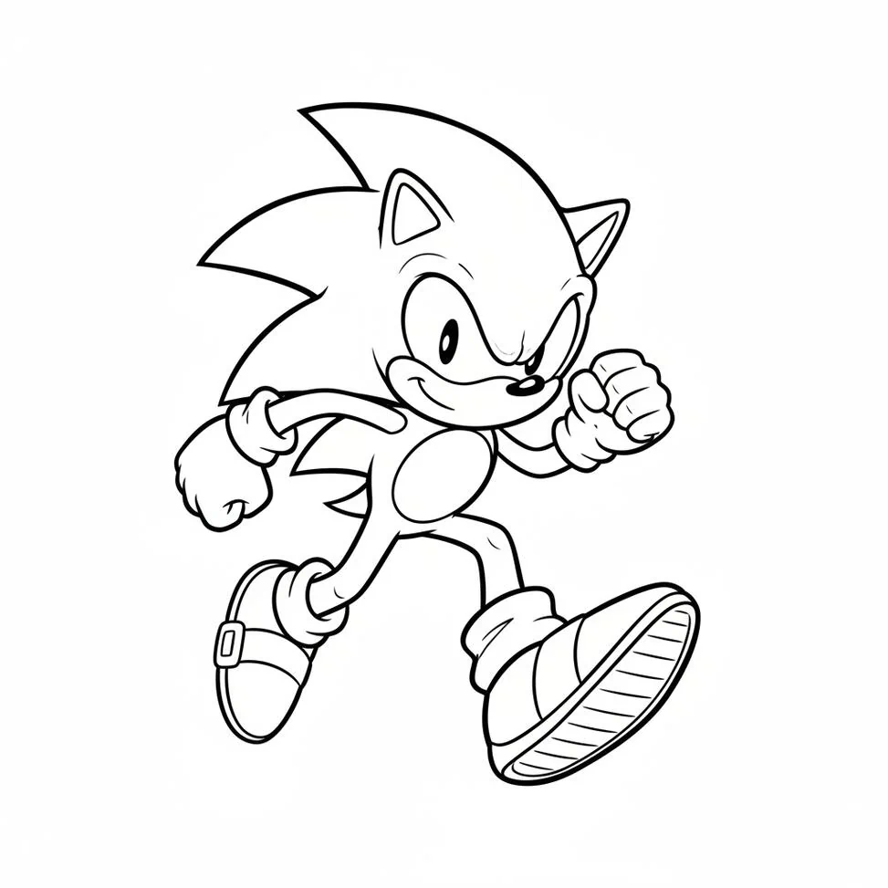 Sonic corriendo Página para colorear
