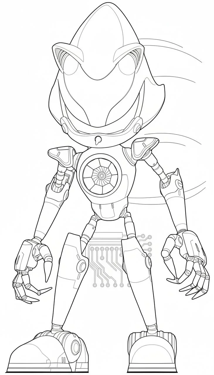 Futuristic Segmented Robot with Chest Turbine