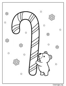 giant candy cane printable coloring page
