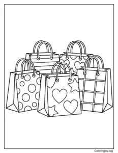Gift bag pattern coloring pages
