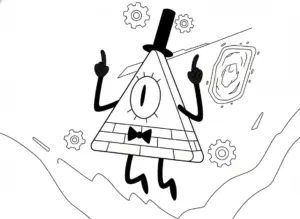 Gravity Falls Bill Cipher Outline Coloring Sheet