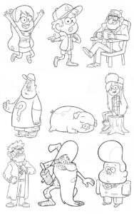 Gravity Falls Characters Ready to Print