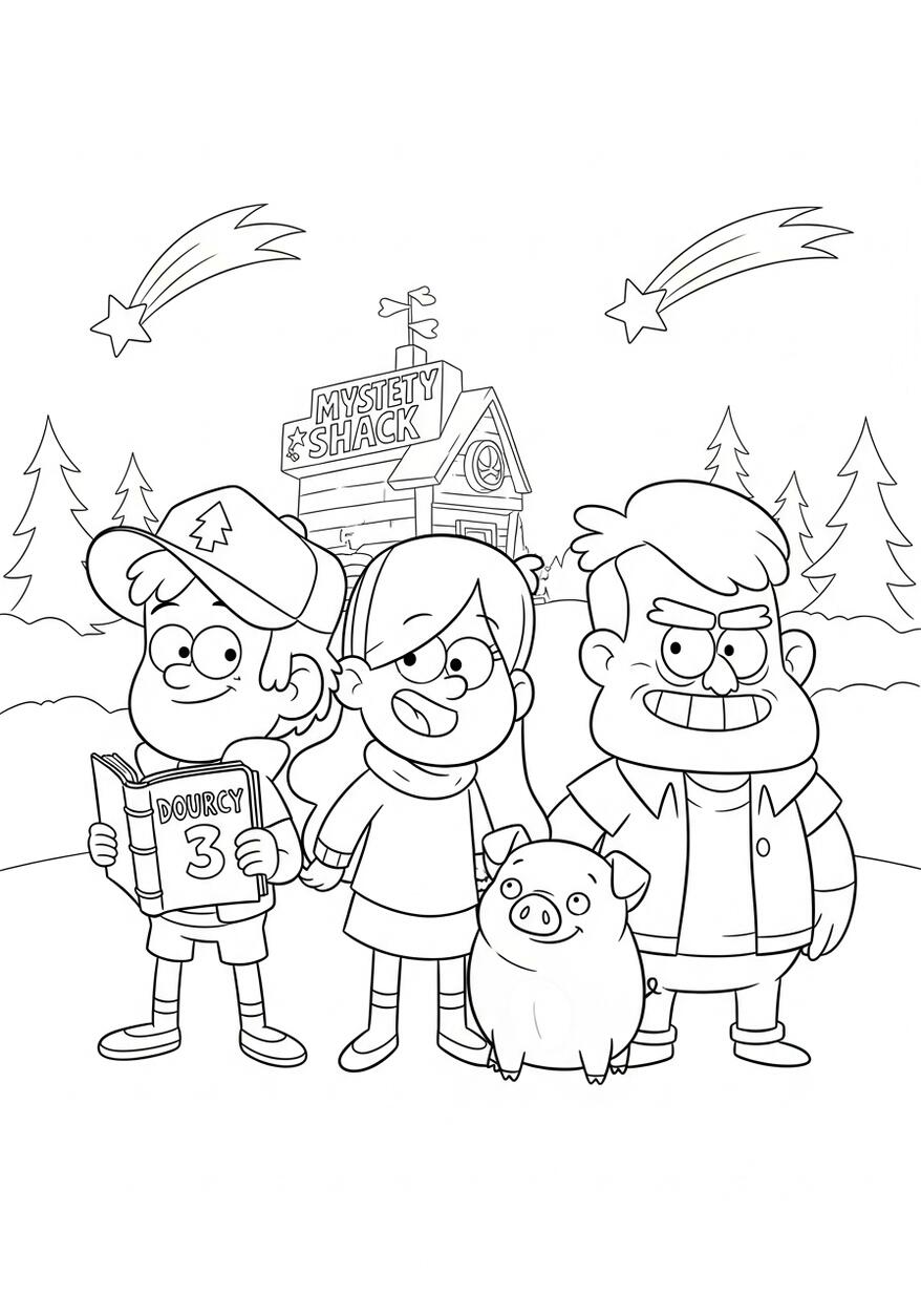 Coloring page of Gravity Falls