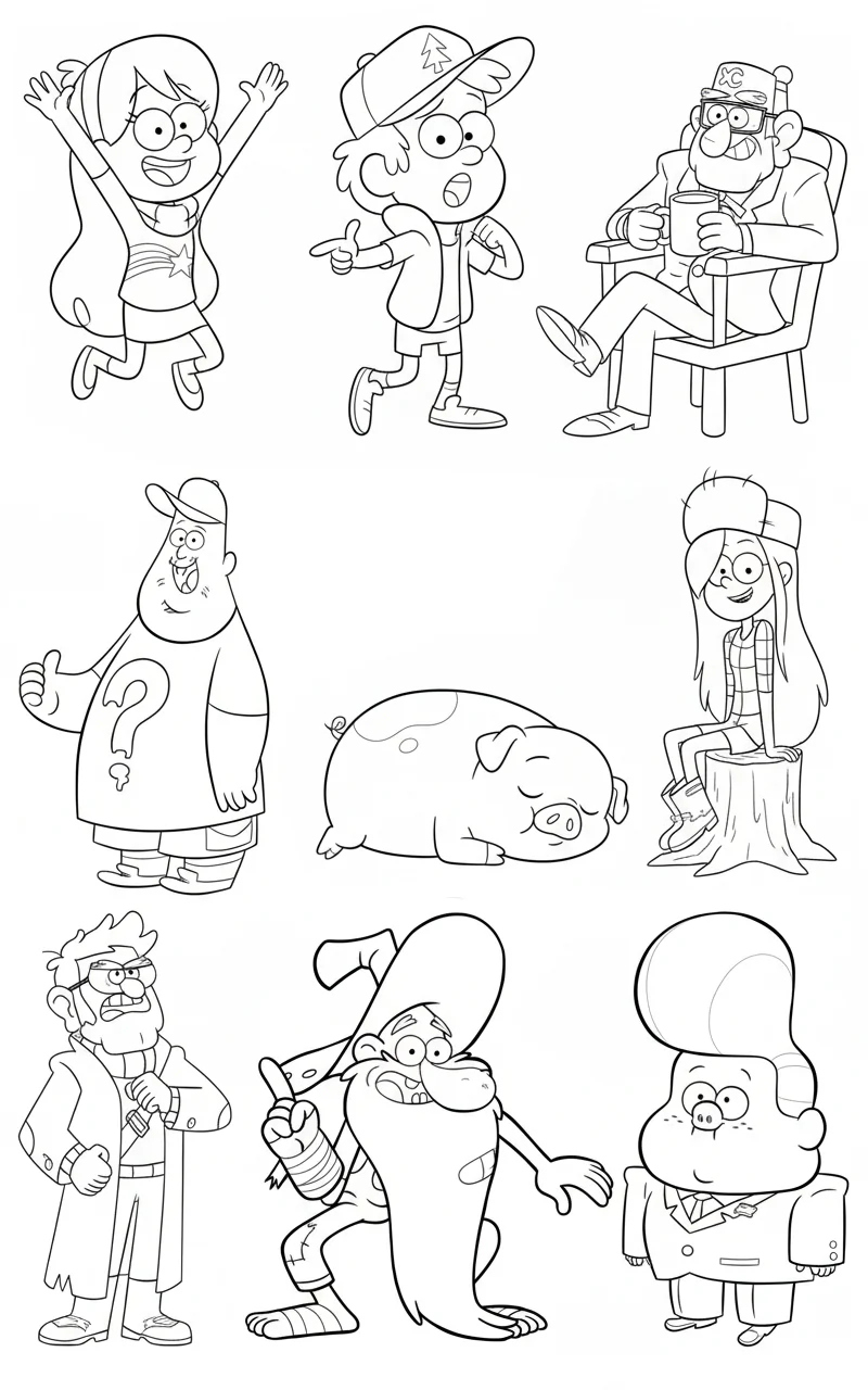 Coloring page of Gravity Falls