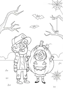 Nice Coloring page of Gravity Falls Halloween