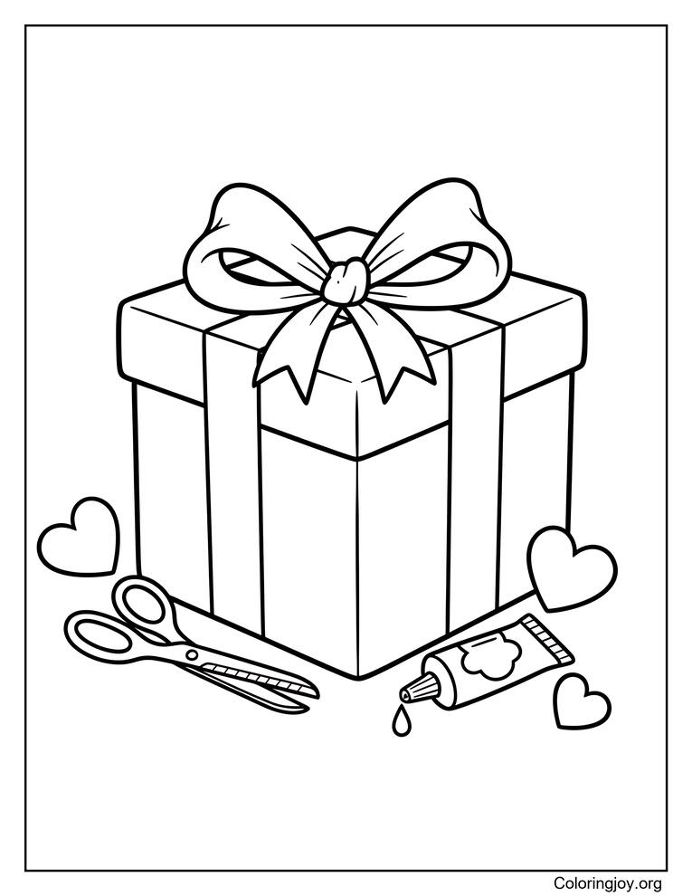Handmade gift craft coloring pages
