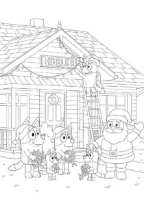 Heeler Family Holiday House Decorating