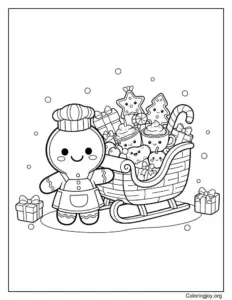 Holiday treat gift coloring pages