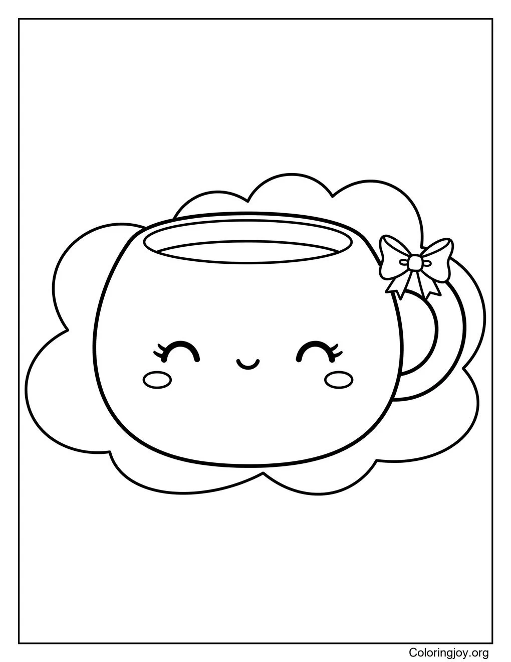 Coloriage - Tasse de chocolat chaud pour Colorier