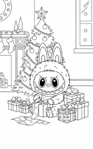 Labubu Christmas Tree Presents Unwrapping