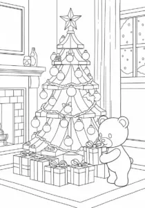 LEGO Christmas Tree Coloring Page .