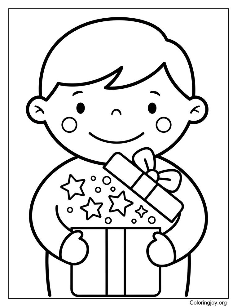 Magical gift moment coloring pages