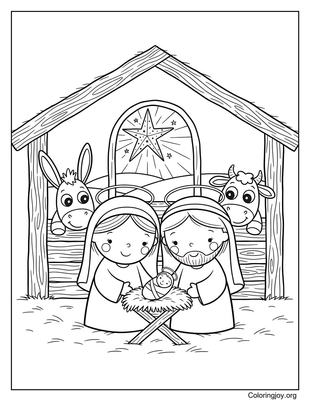 Nativity coloring page