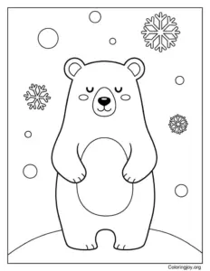 polar bear standing pose coloring page