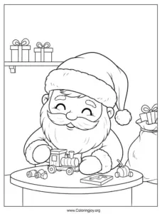 Santa Claus in North Pole coloring page