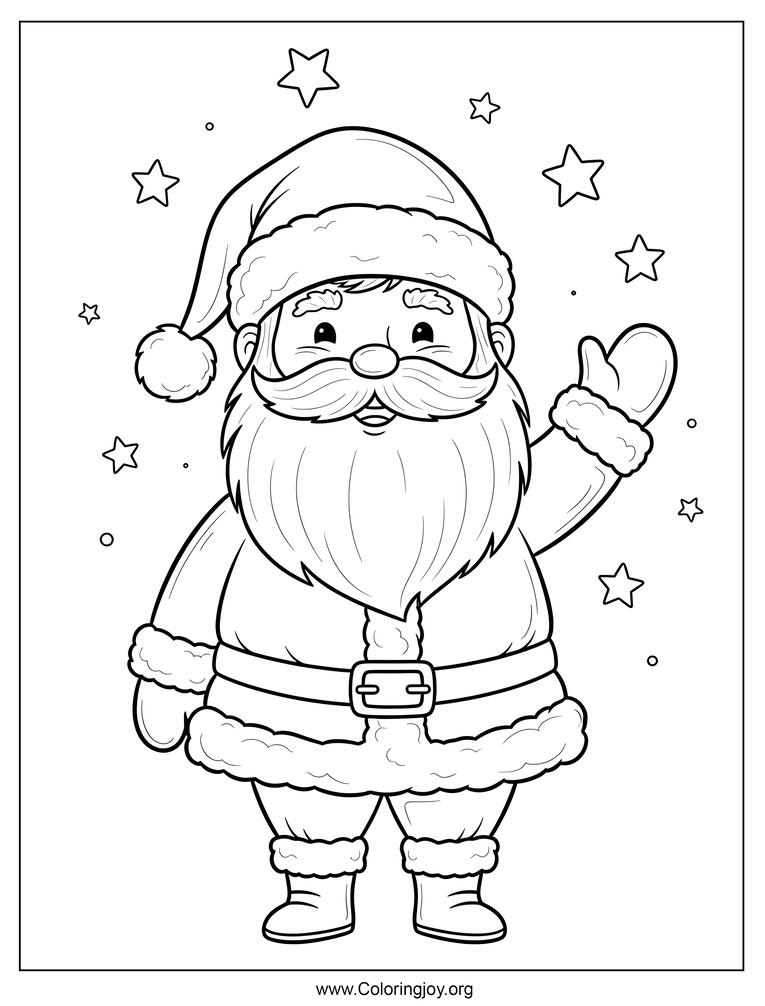 Santa Claus waving coloring page