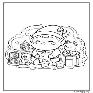 Santa's workshop coloring page